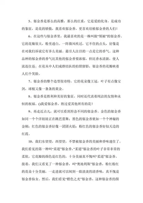 郁金香优美的句子