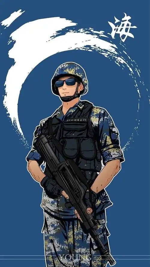 军人军旅帅气致敬绘画插图来自young军旅漫画