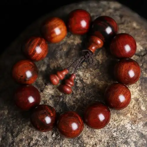 酸枝佛珠手串文玩老挝红酸枝手链走量款寺庙馈赠佛珠