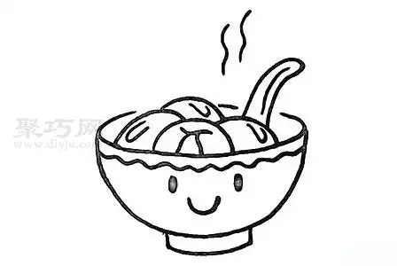 怎么画汤圆一步一步教你画汤圆简笔画