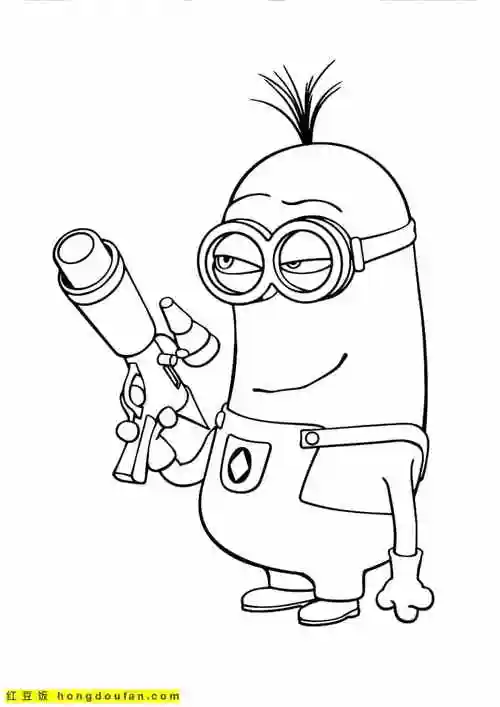 12张4到10岁孩子们喜欢的小黄人卡通涂色图片-红豆饭小学生简笔画大全