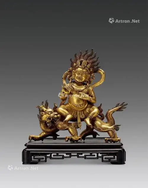 0426 清康熙 铜鎏金白财神