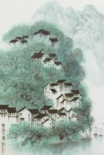 水墨画烟雨江南