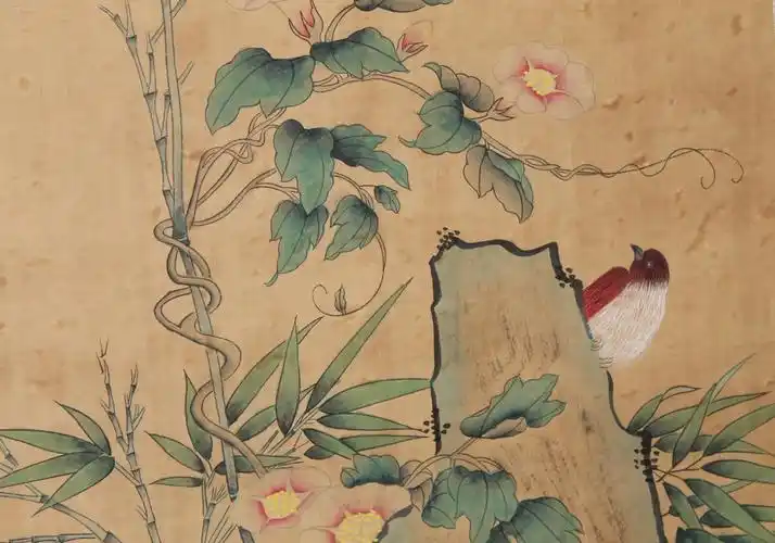 清代官员,著名画家 【邹一桂 】花鸟 工笔手绘大幅立轴 拍品编号