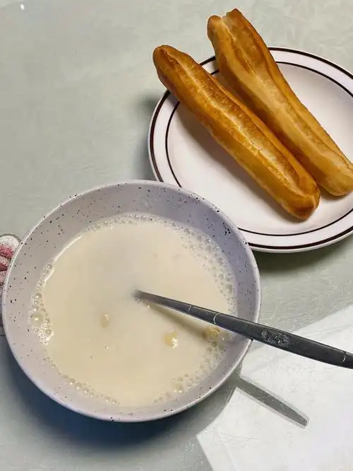女孩子这个早餐量算超标嘛? 没有磨豆浆就冲的豆浆粉,加两根油条