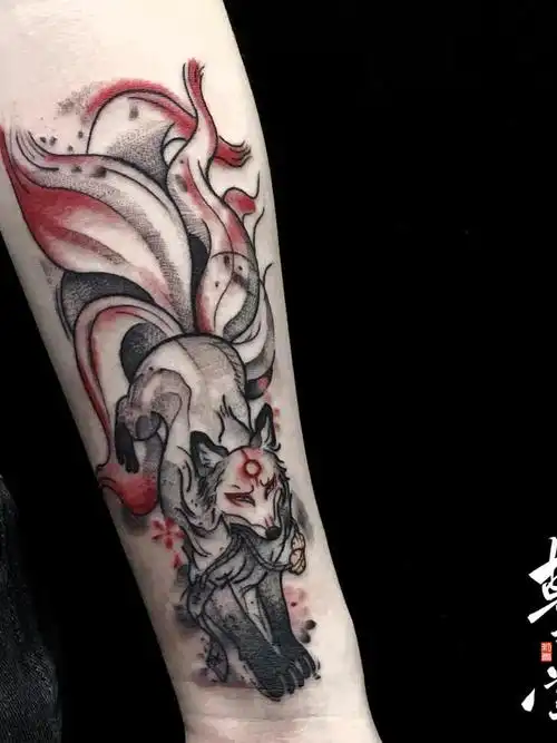 九尾狐 | _纹身图案手稿图片_欧阳的纹身作品集