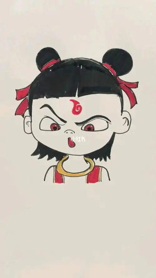 简笔画哪吒这么画很简单