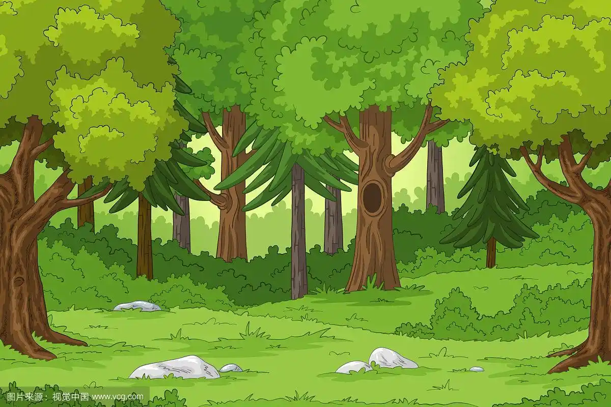 卡通森林景观