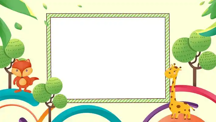 绿色卡通手绘家长会展板ppt背景