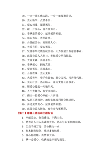 慈善公益活动主题标语.docx 6页