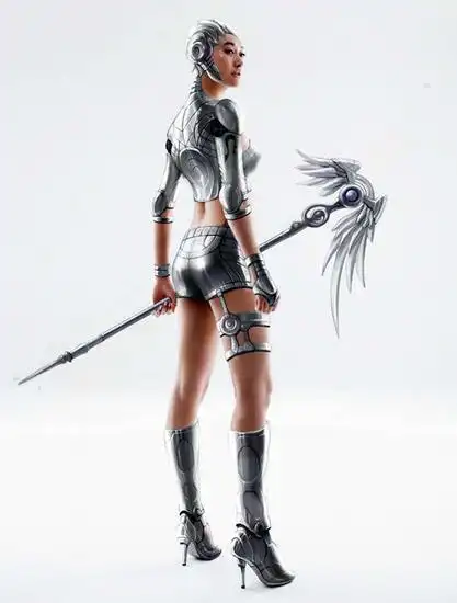 组图:爱戴银色盔甲写真化身未来战士_新浪女性_新浪网