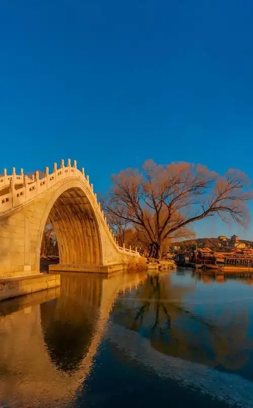 颐和园著名景点玉带桥,摄影-回车图片