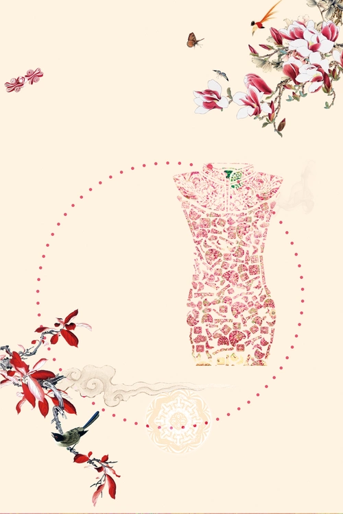 旗袍文化海报背景