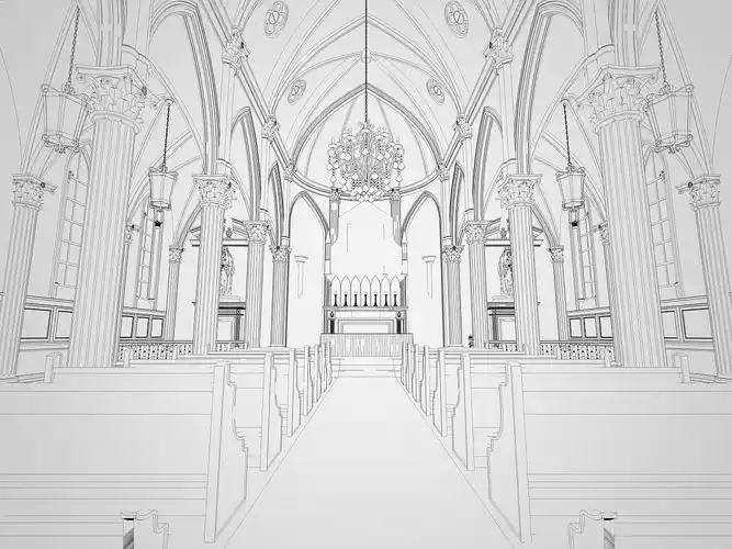 教堂线稿