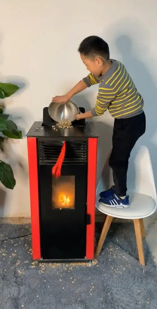 生物颗粒取暖炉#一天一度电 取暖200平方 不用电不用气 咱用它取