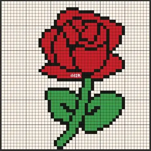 网格画格子画玫瑰花