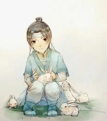 求一张魔道祖师里蓝忘机的同人图!