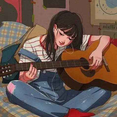 女生弹吉他头像高清