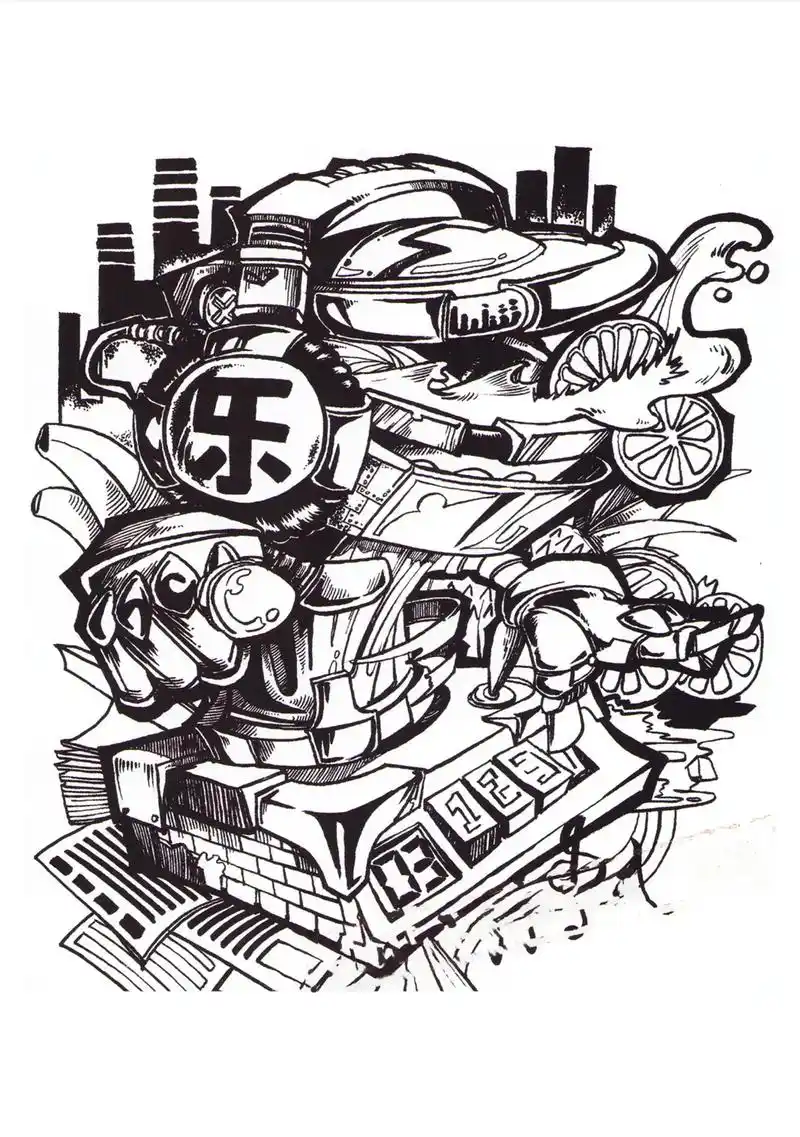 黑白图形创意考研手绘素材分享521