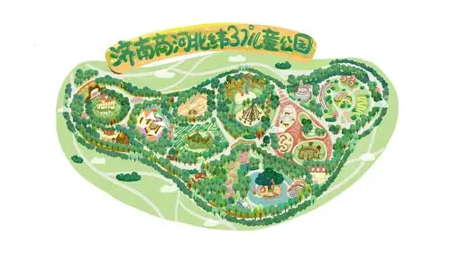 手绘公园地图