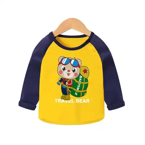 ao宝宝长袖t恤春秋装纯棉婴儿童纯棉上衣男童装打底衫衣服小童卡通