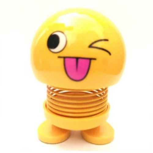 车里的装饰品摆件q版笑脸娃娃表情包弹簧个性创意可爱小黄人车内 吐