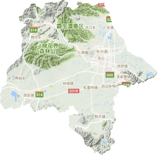 长兴县高清地形地图