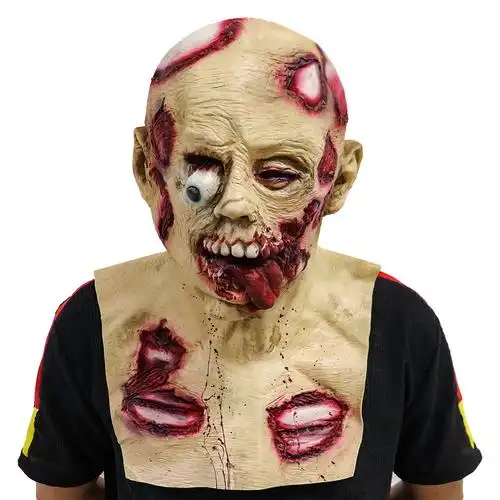 独眼怪 面具 外星人乳胶头套 恐怖整人玩具大眼独眼龙万圣节面具