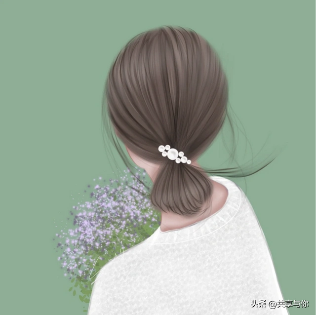 超美超温柔的手绘女生背影头像手绘女生背影头像