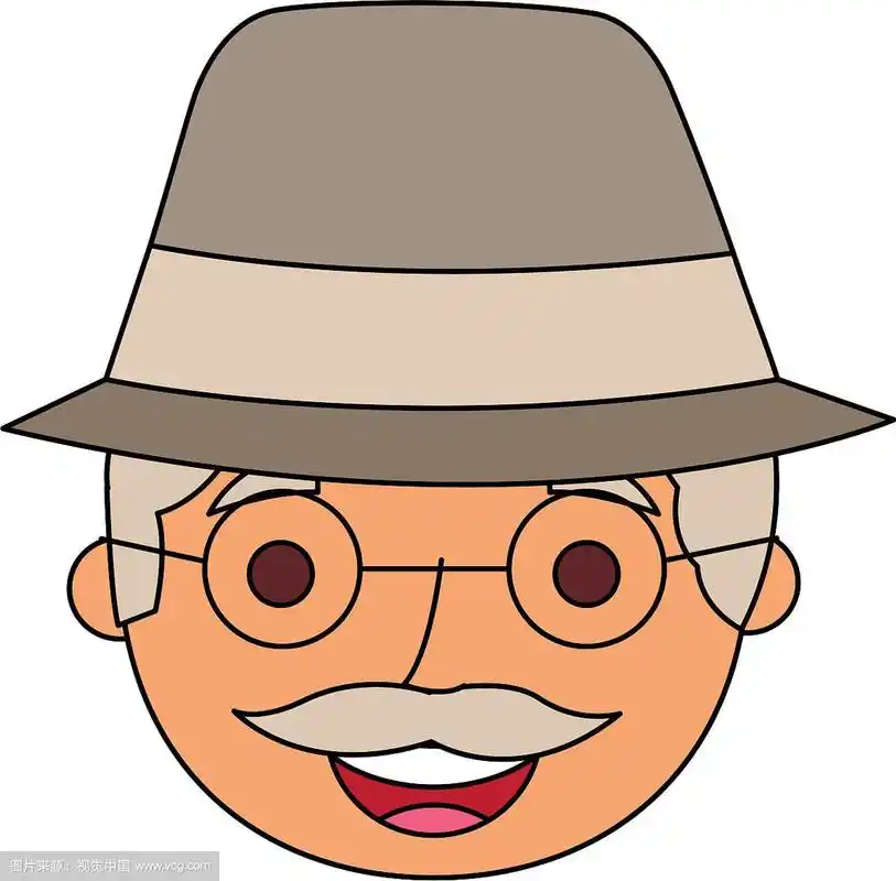 脸老爷爷的侧面头像