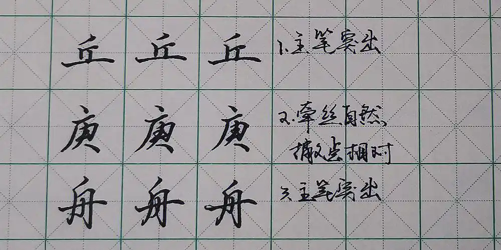 行书基本笔画四撇