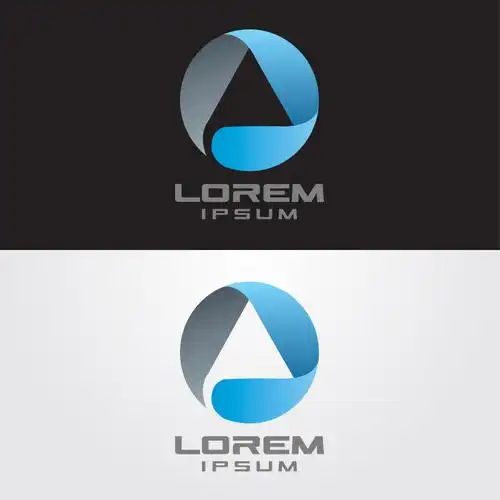 抽象矢量飘带圆形标志设计