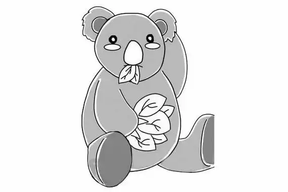 可爱考拉卡通简笔画可爱 简笔画图片大全-蒲城教育文学网