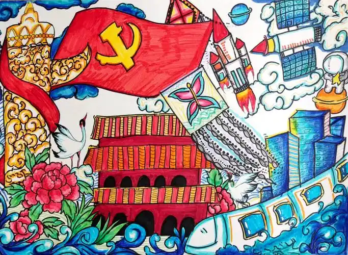 潍坊创建东亚文化之都丨童心向党第十一届潍坊市少儿书画大赛优秀作品