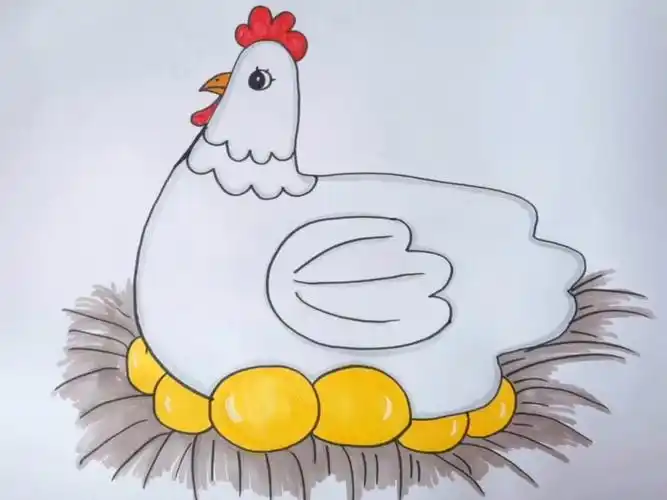 母鸡下蛋#简笔画