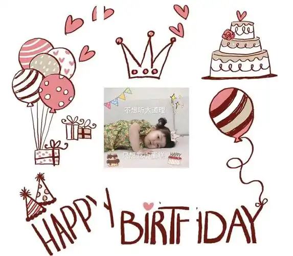 52套生日配图无水印九宫格生日朋友圈文案配图自己过生日九宫格图生日