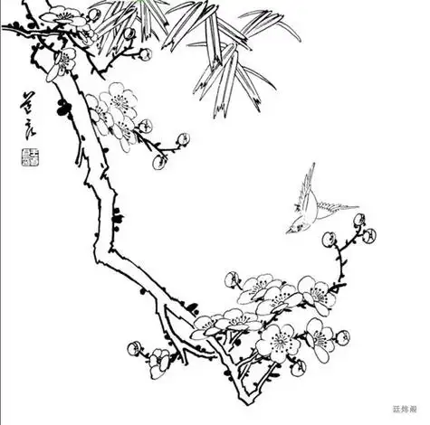 工笔画白描工笔画白描底稿高清图片