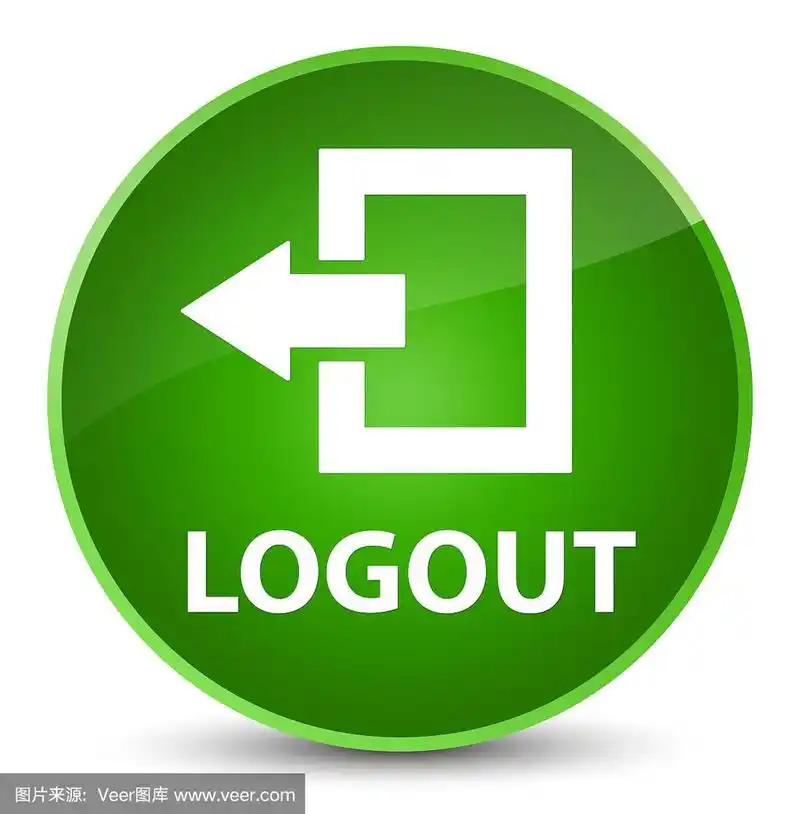 退出优雅的绿色圆形按钮
