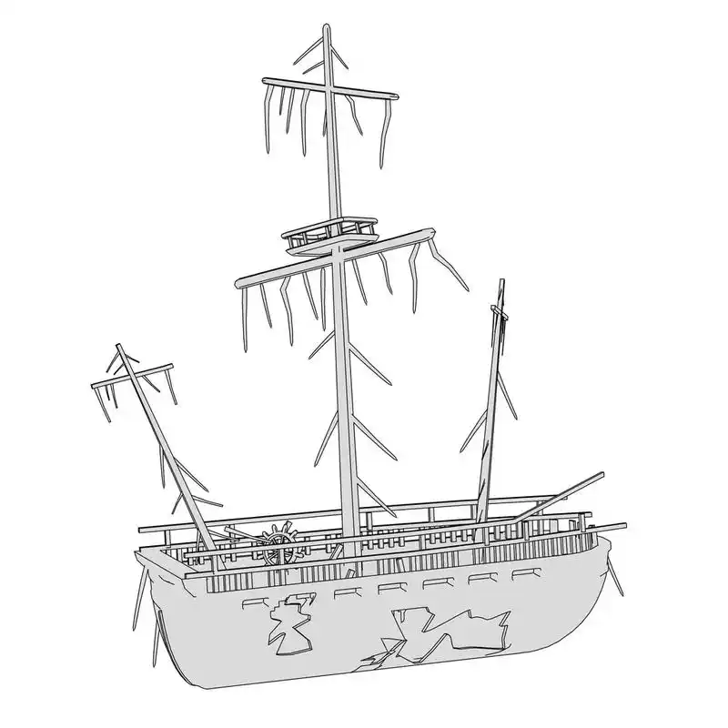 卡通形象的沉船,卡通形象的沉船