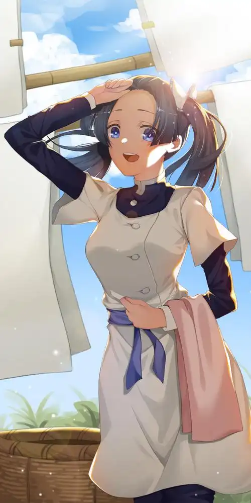 神崎葵(《鬼灭之刃》神崎葵,动漫全面屏壁纸,害怕战斗的邻家女孩)