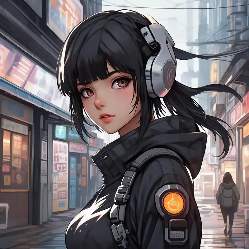 赛博朋克风95动漫女头