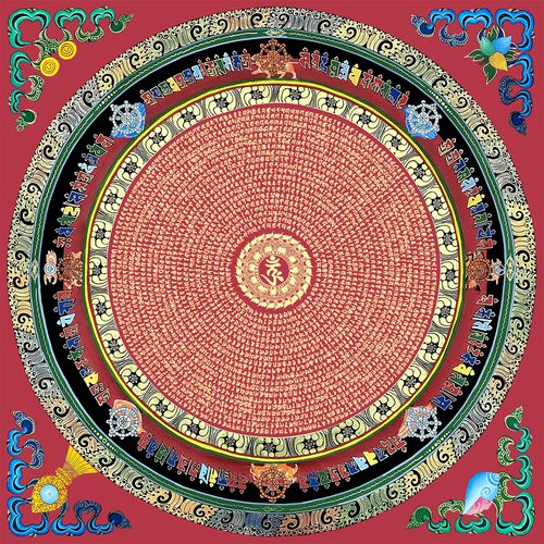 楞严咒描金画稿画稿静心减压唐卡涂色diy手绘diy