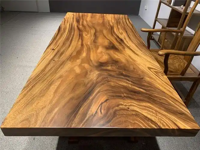 雨木琥珀木大板南美胡桃木大板大板餐桌实木会议桌新中式家具