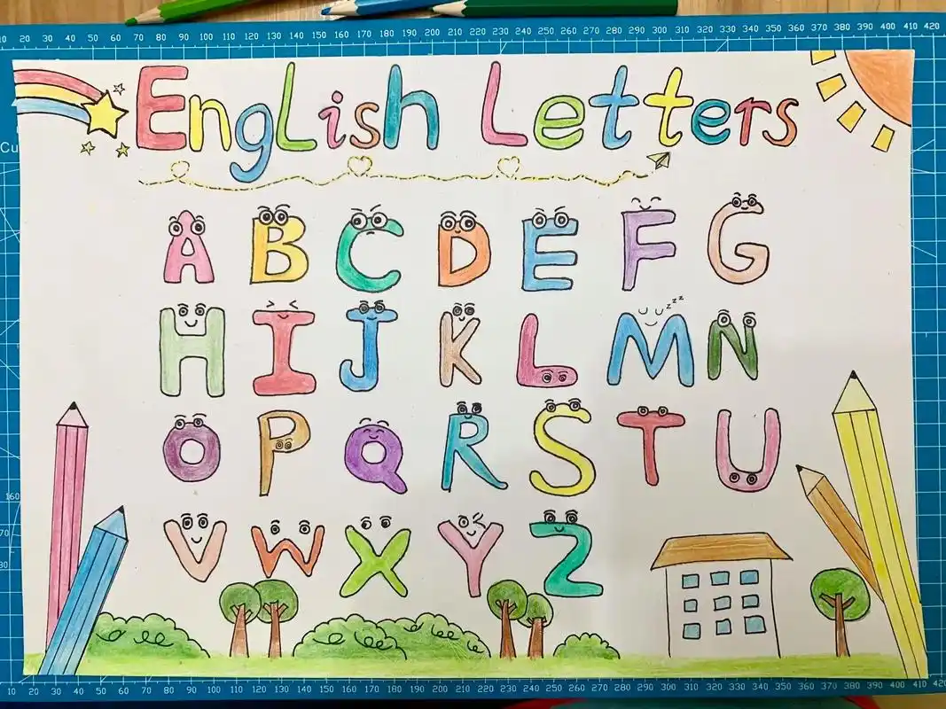 三年级26个英文字母手抄报.历经三晚终于完成了,做手抄报就是 - 抖音