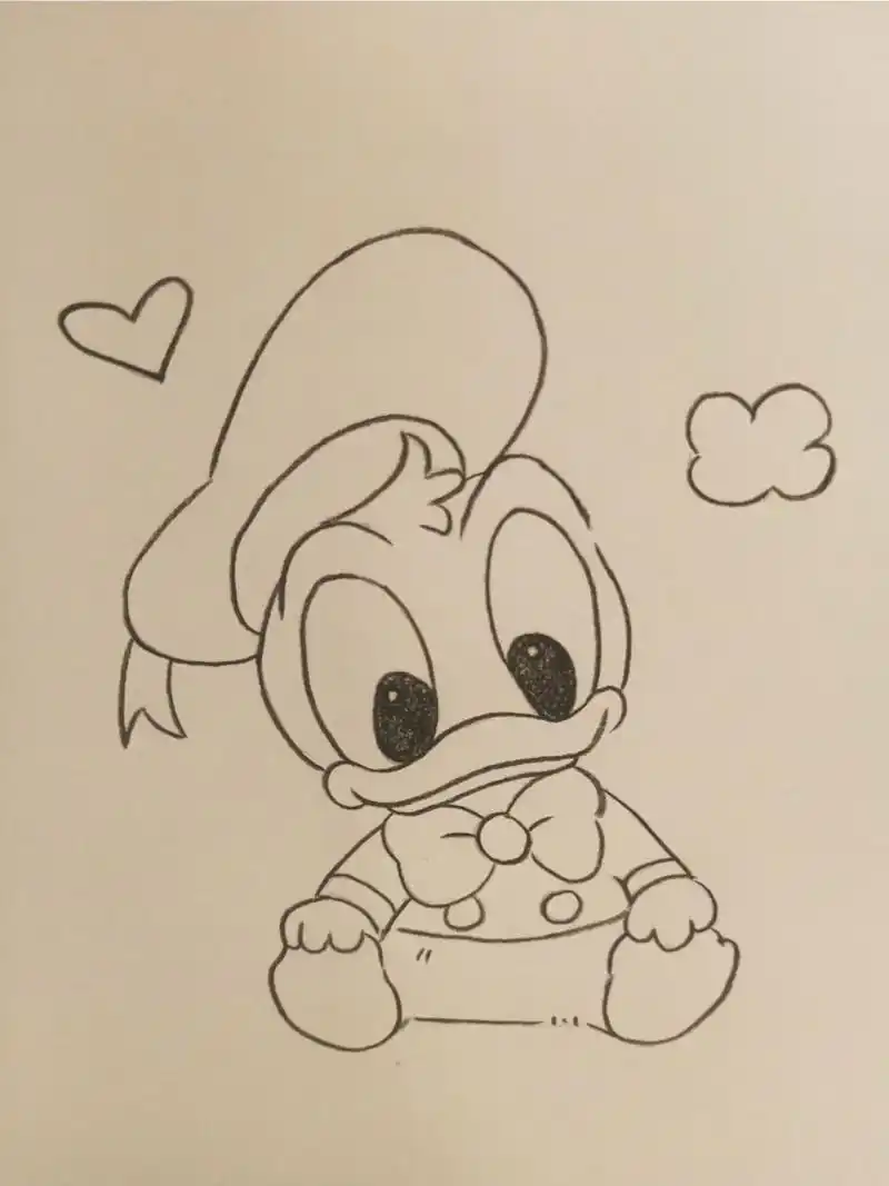 每日一画——唐老鸭 唐老鸭简笔画,嘎嘎