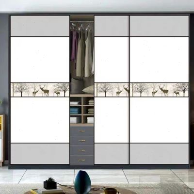 衣柜推拉门移门定做轻奢北欧简约滑实木移门橱柜门滑门定制移动门