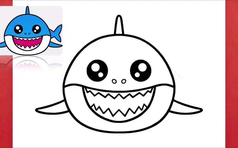 【简笔画】教你一步一步画可爱的鲨鱼~超级简单的绘画,一看就会!