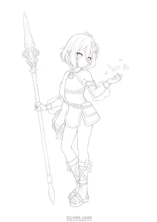 《章节六阶段一—— 同人立绘线稿》by rh-29-011章鱼