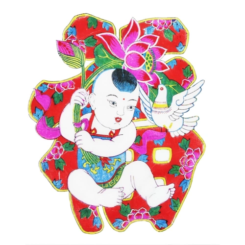 年画儿童涂鸦新年画diy教学材料包潍坊潍坊杨家埠年画