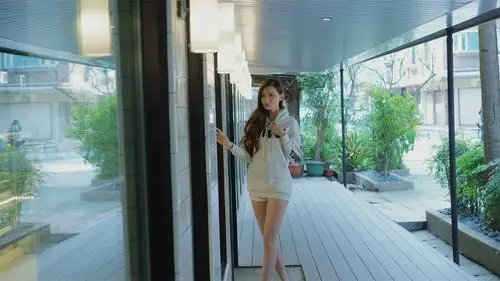 美腿女孩蔡译心街拍写真高清桌面壁纸